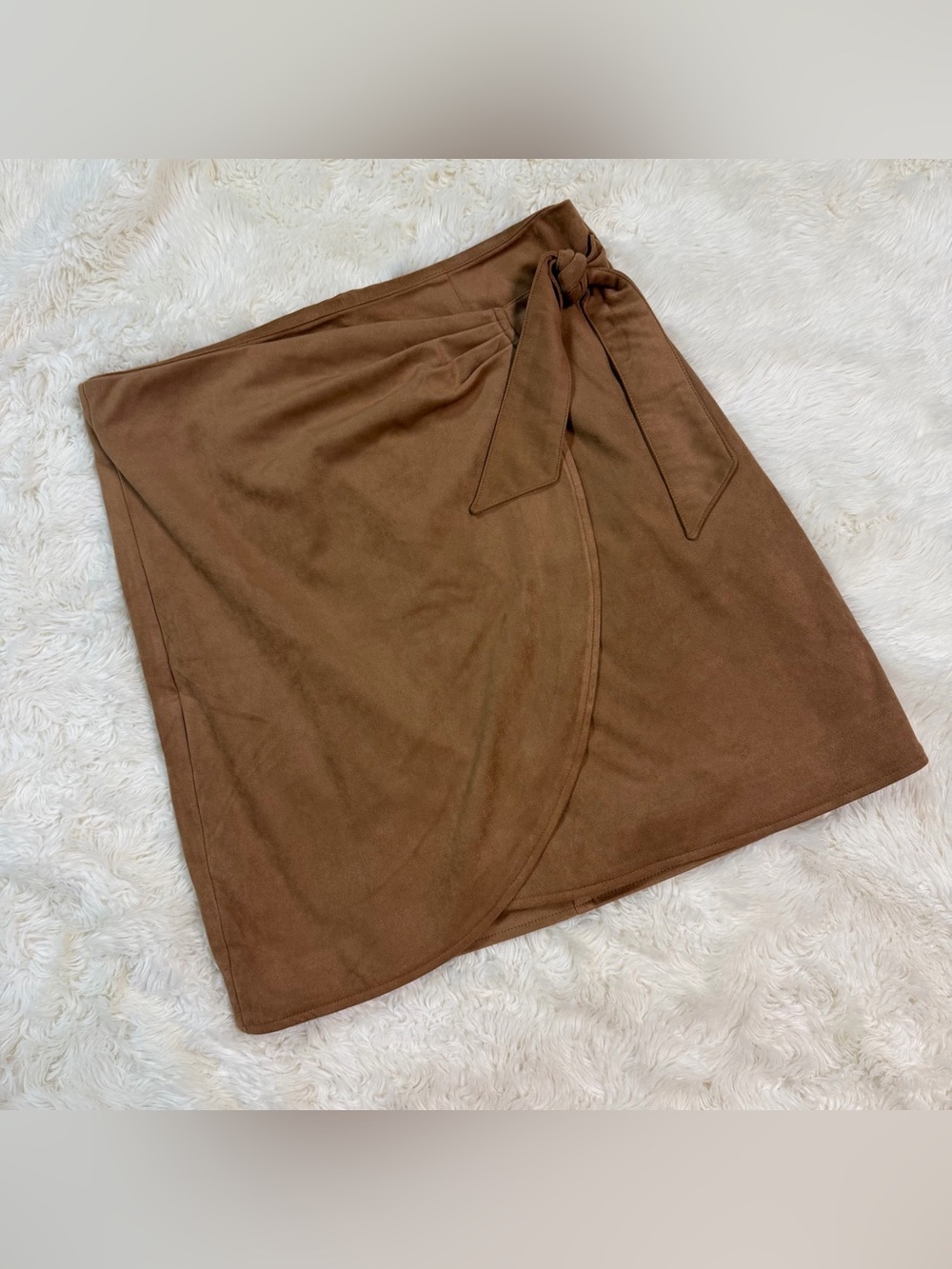 LOFT Brown Suede Wrap Skirt